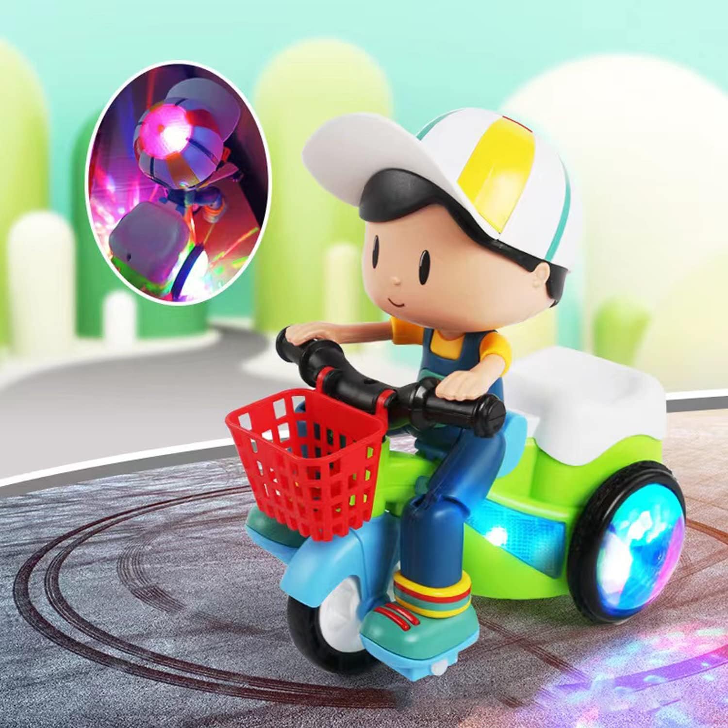 Stunt Tricycle Bike with Light and Music- Battery Operated Toy