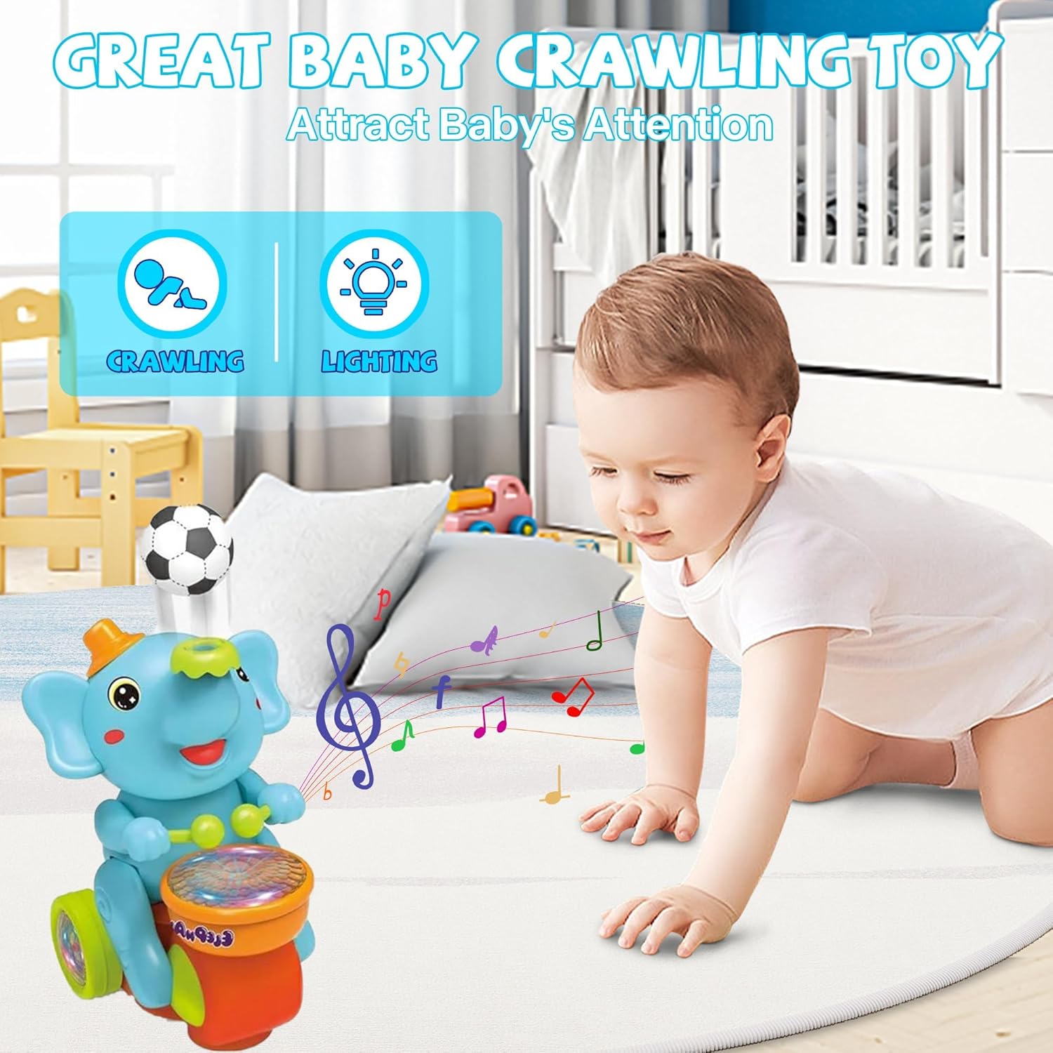 Elephant Musician Toy for Kids – Light, Music & Drum | Musical Toy